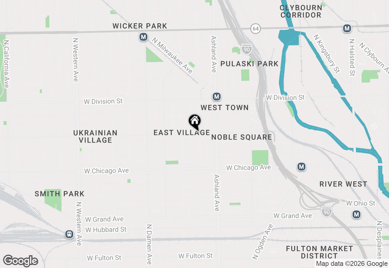 Map of 1712 W Augusta Boulevard #PH-B, Chicago, IL 60622