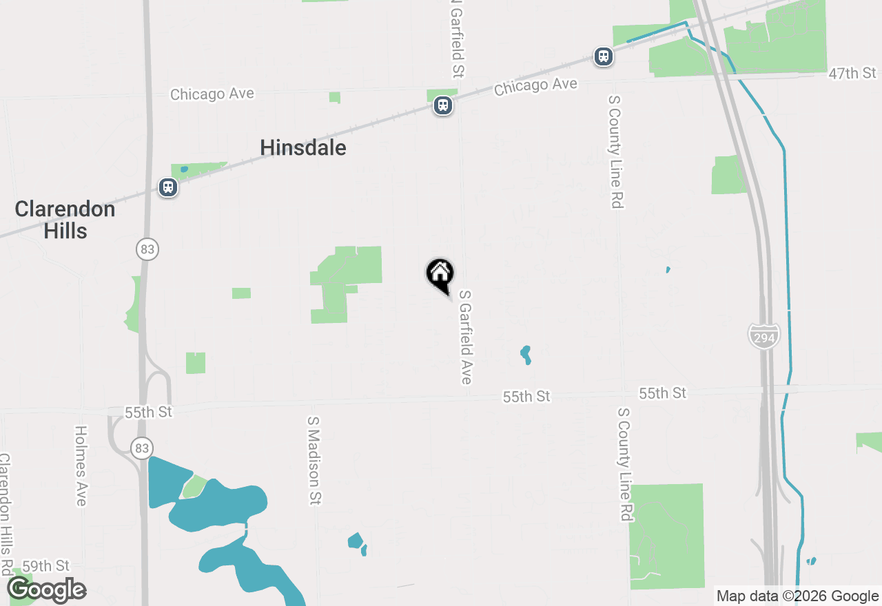 Map of 727 S Washington Street, Hinsdale, IL 60521
