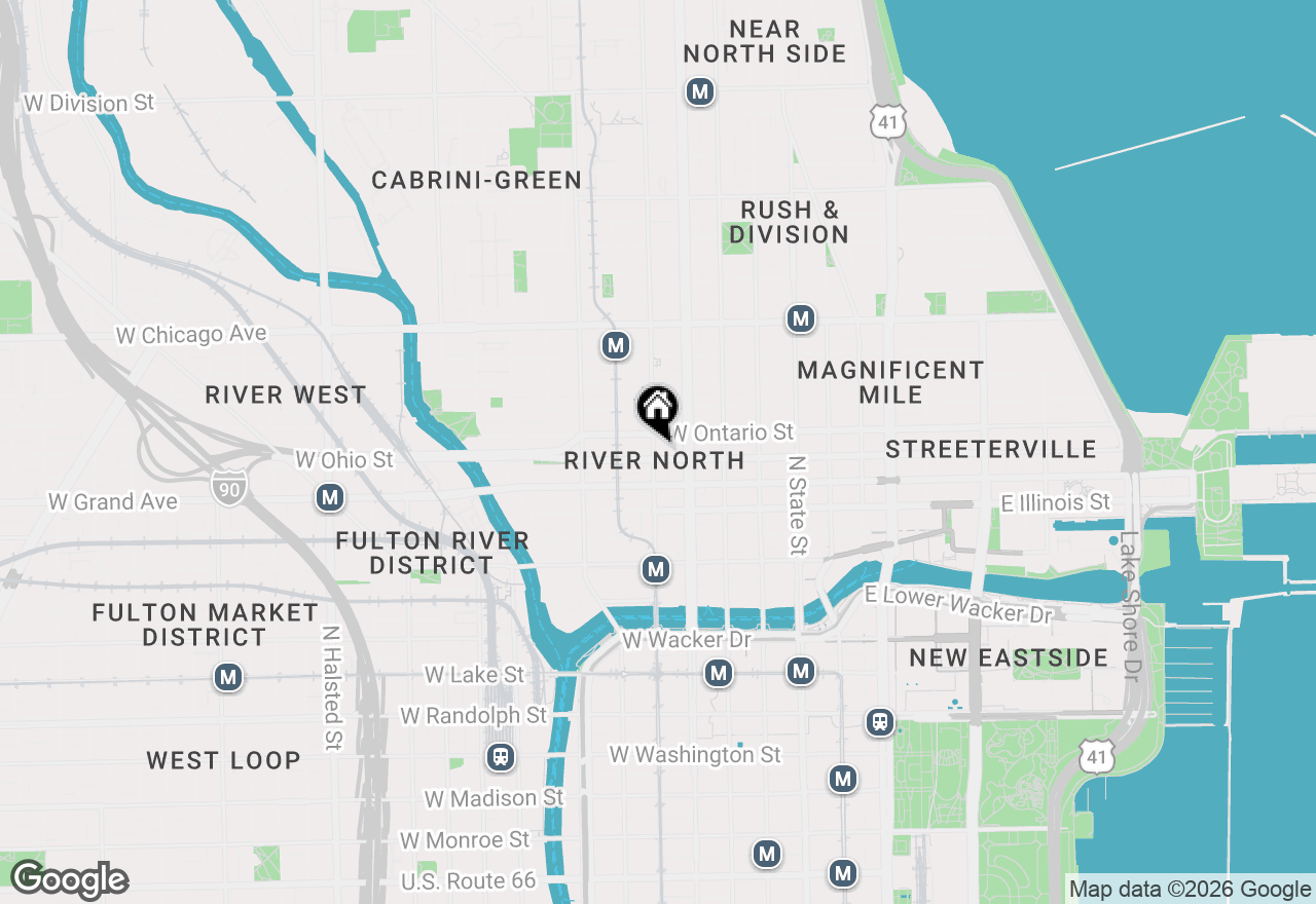 Map of 607 N Wells Street #3F-3R, Chicago, IL 60654