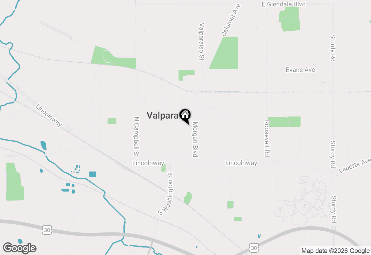 Map of 107 Institute Street, Valparaiso, IN 46383