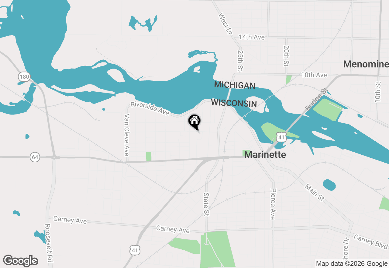 Map of 2525 Taylor St, Marinette, WI 54143
