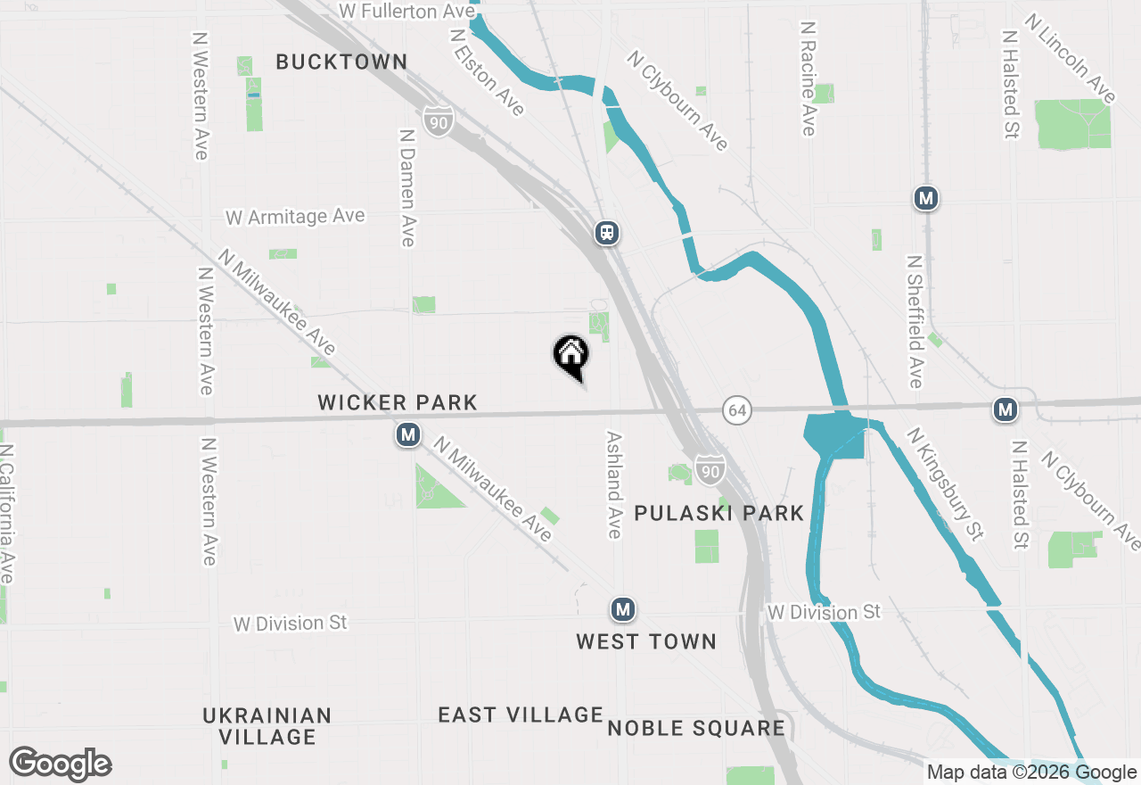 Map of 1623 N Paulina Street, Chicago, IL 60622