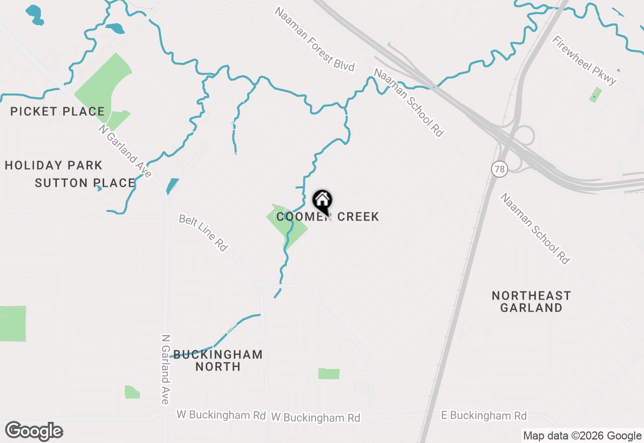 Map of 409 Pebblecreek Drive, Garland, TX 75040