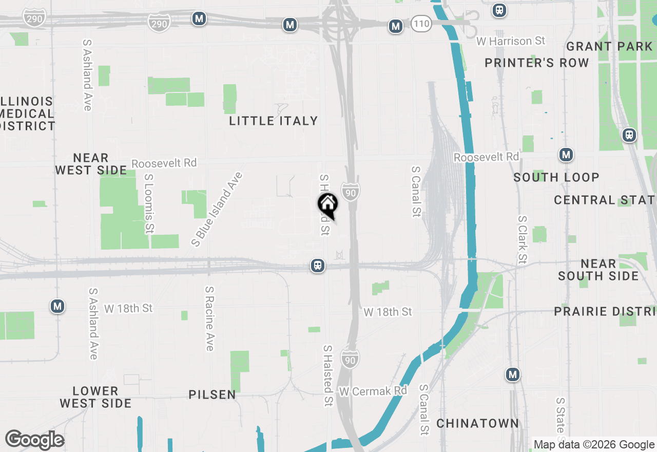 Map of 1421 S Halsted Street #3A, Chicago, IL 60607