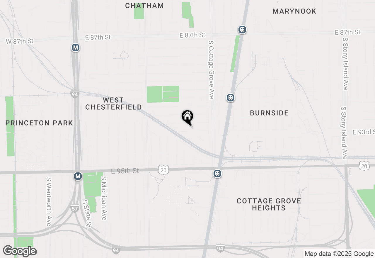 Map of 627 E 92nd Place, Chicago, IL 60619