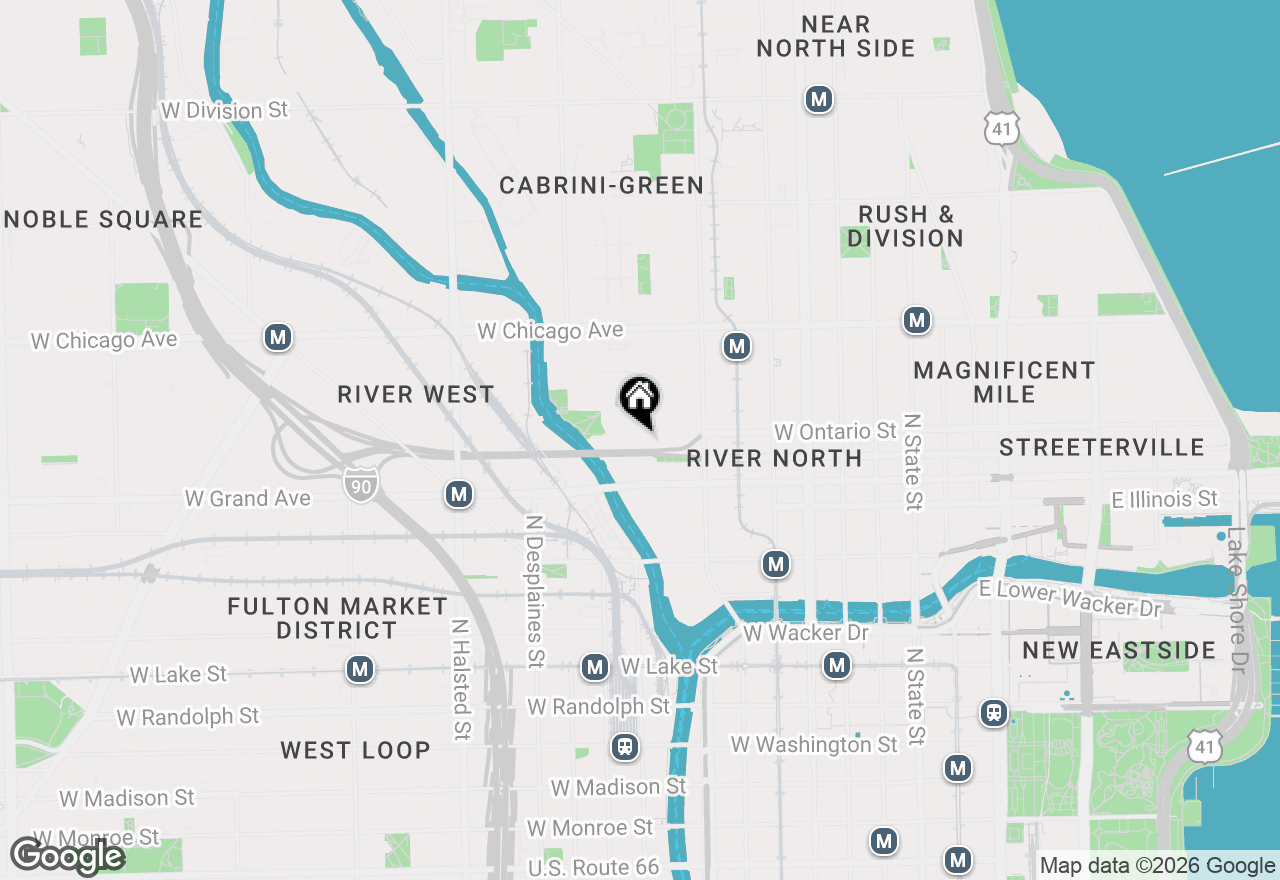 Map of 411 W Ontario Street #420, Chicago, IL 60654