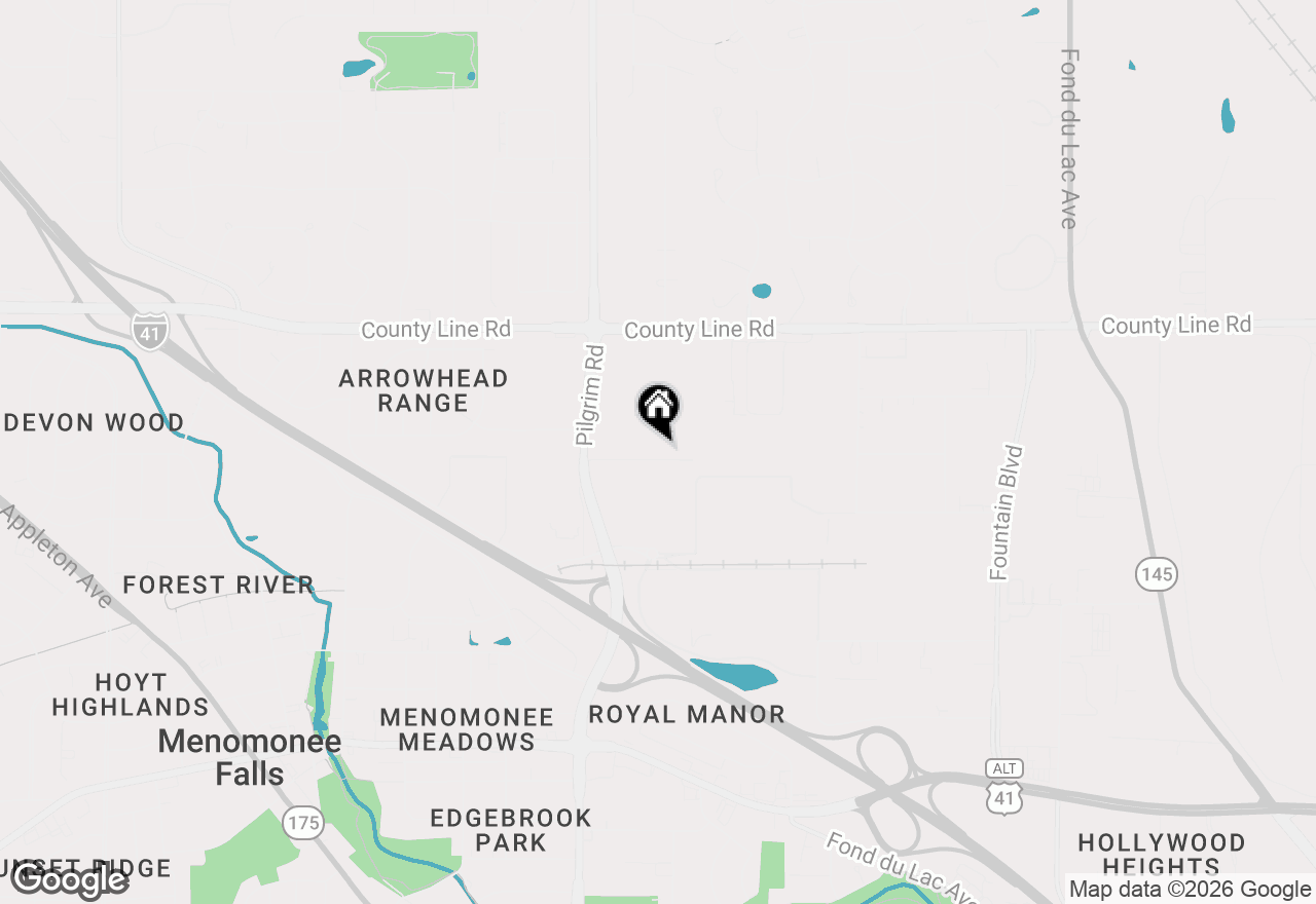 Map of N93W15358 Hillside Ln, Menomonee Falls, WI 53051