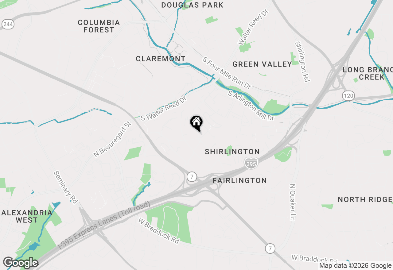 Map of 2886 S Abingdon Street, Arlington, VA 22206