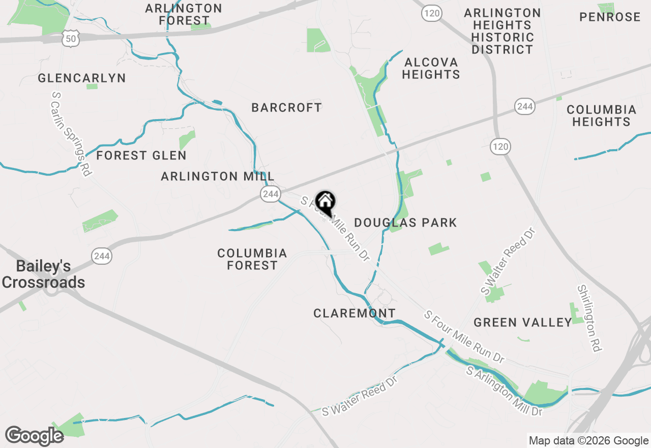 Map of 4500 S Four Mile Run Drive #317, Arlington, VA 22204
