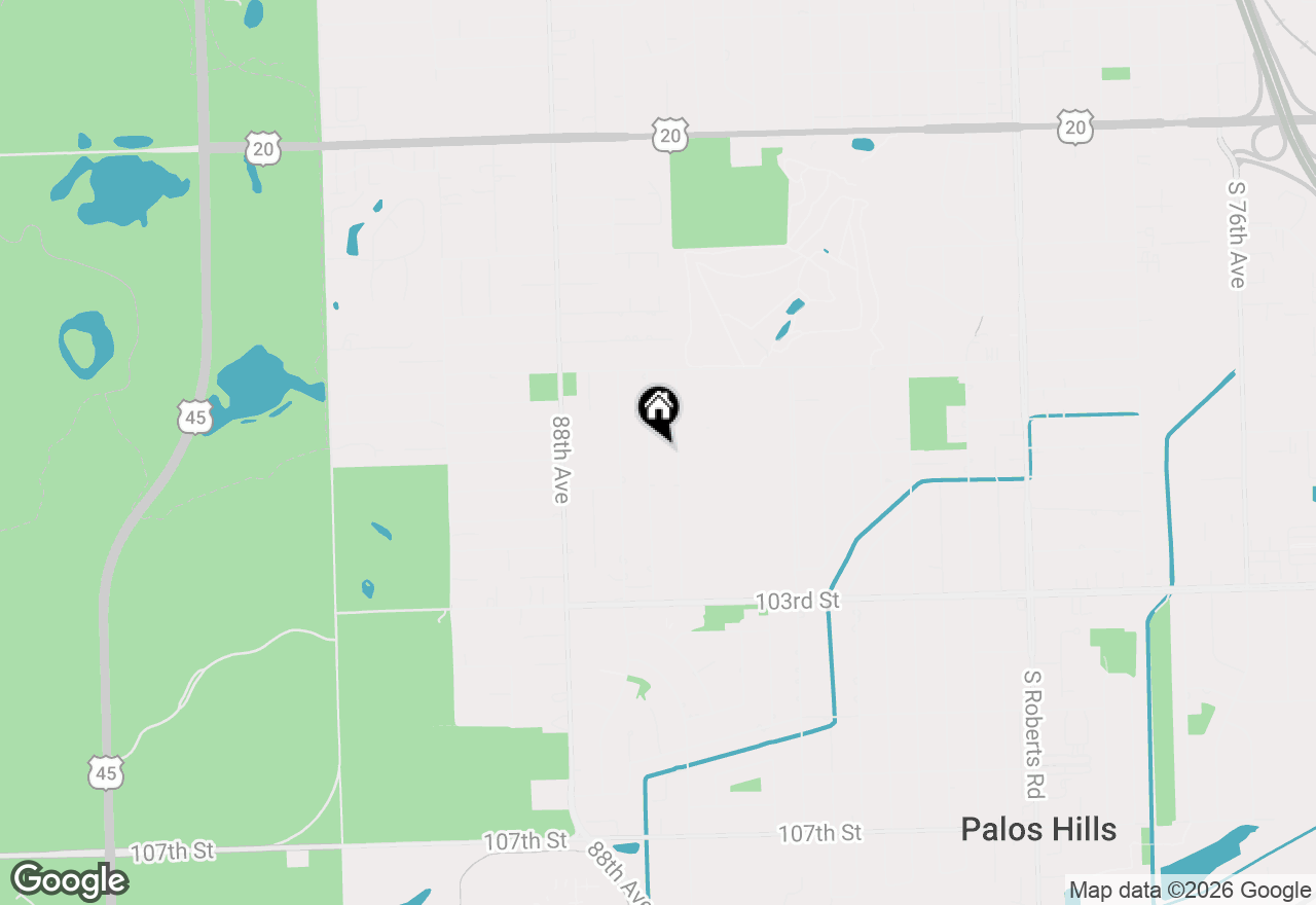 Map of 10025 S 86th Court, Palos Hills, IL 60465