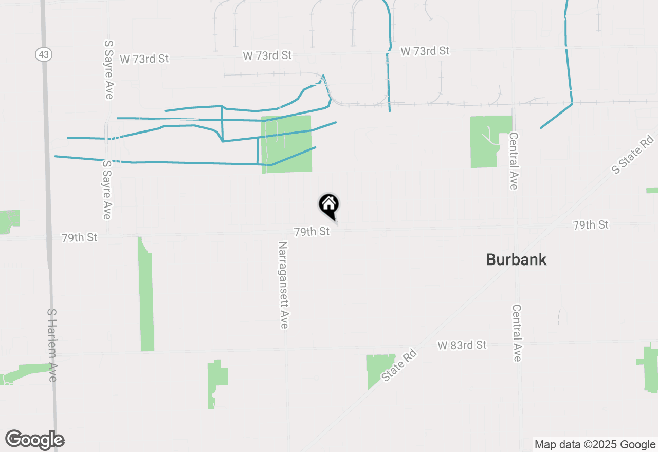 Map of 6216 W 79th Street, Burbank, IL 60459