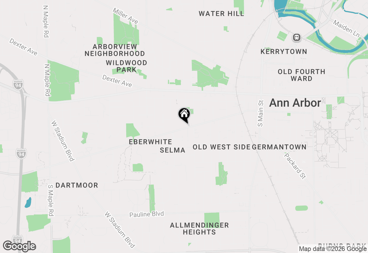 Map of 1002 W Liberty Street, Ann Arbor, MI 48103