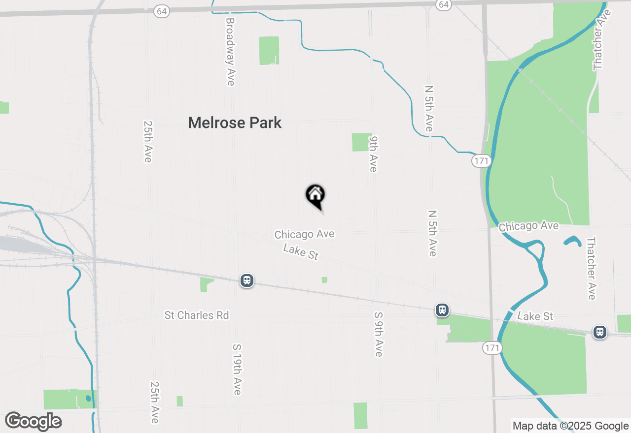 Map of 1303 Rice Street, Melrose Park, IL 60160