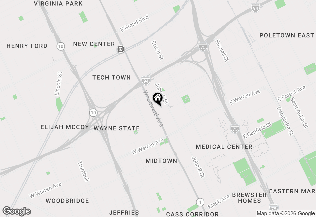 Map of 15 E Kirby Street #810, Detroit, MI 48202