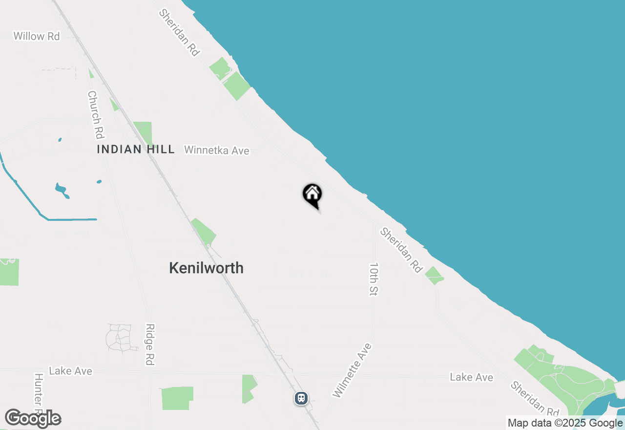 Map of 235 Leicester Road, Kenilworth, IL 60043