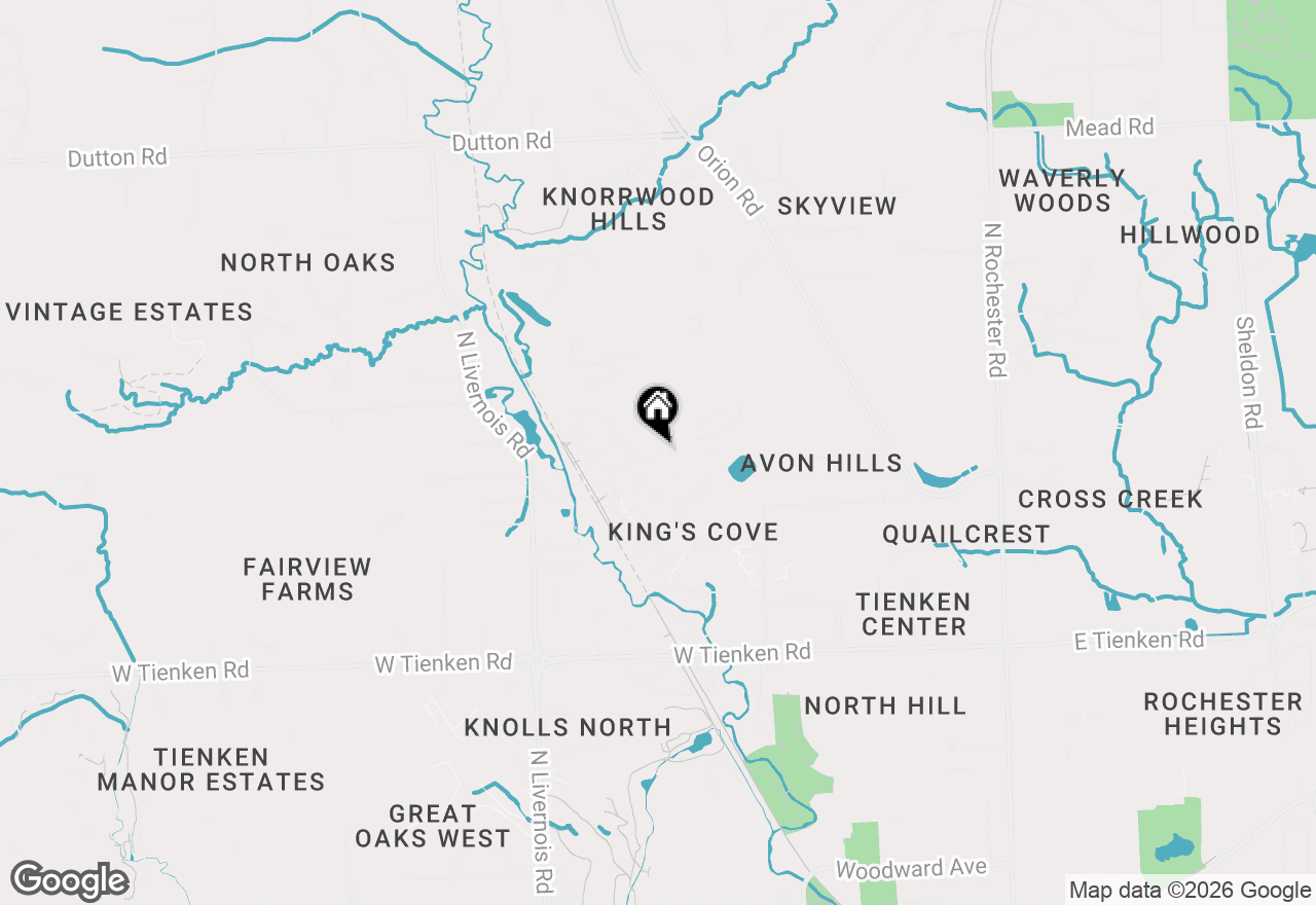 Map of 1395 Crescent Lane, Rochester Hills, MI 48306