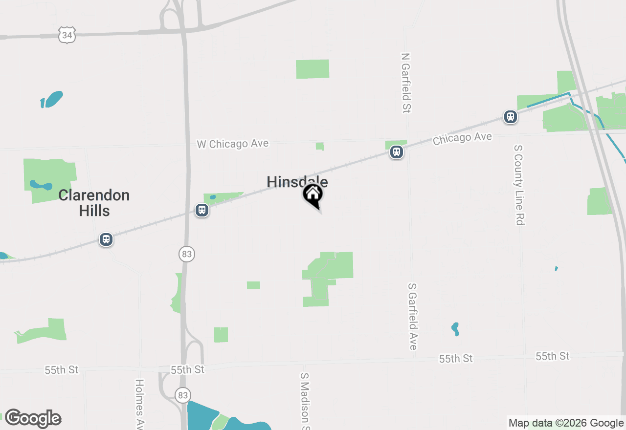 Map of 232 S Clay Street, Hinsdale, IL 60521