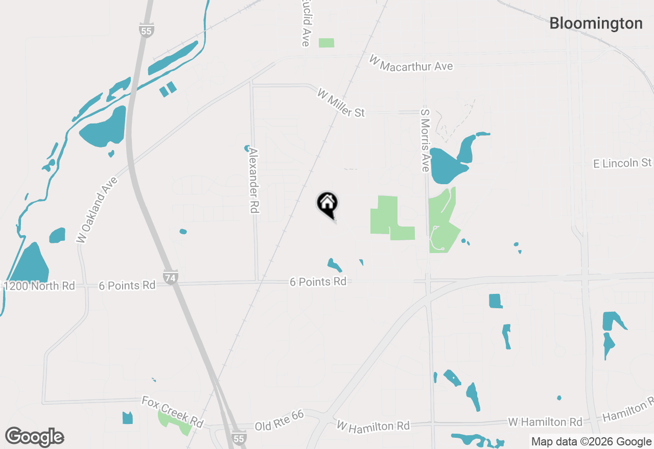 Map of 8 Stetson Drive, Bloomington, IL 61701