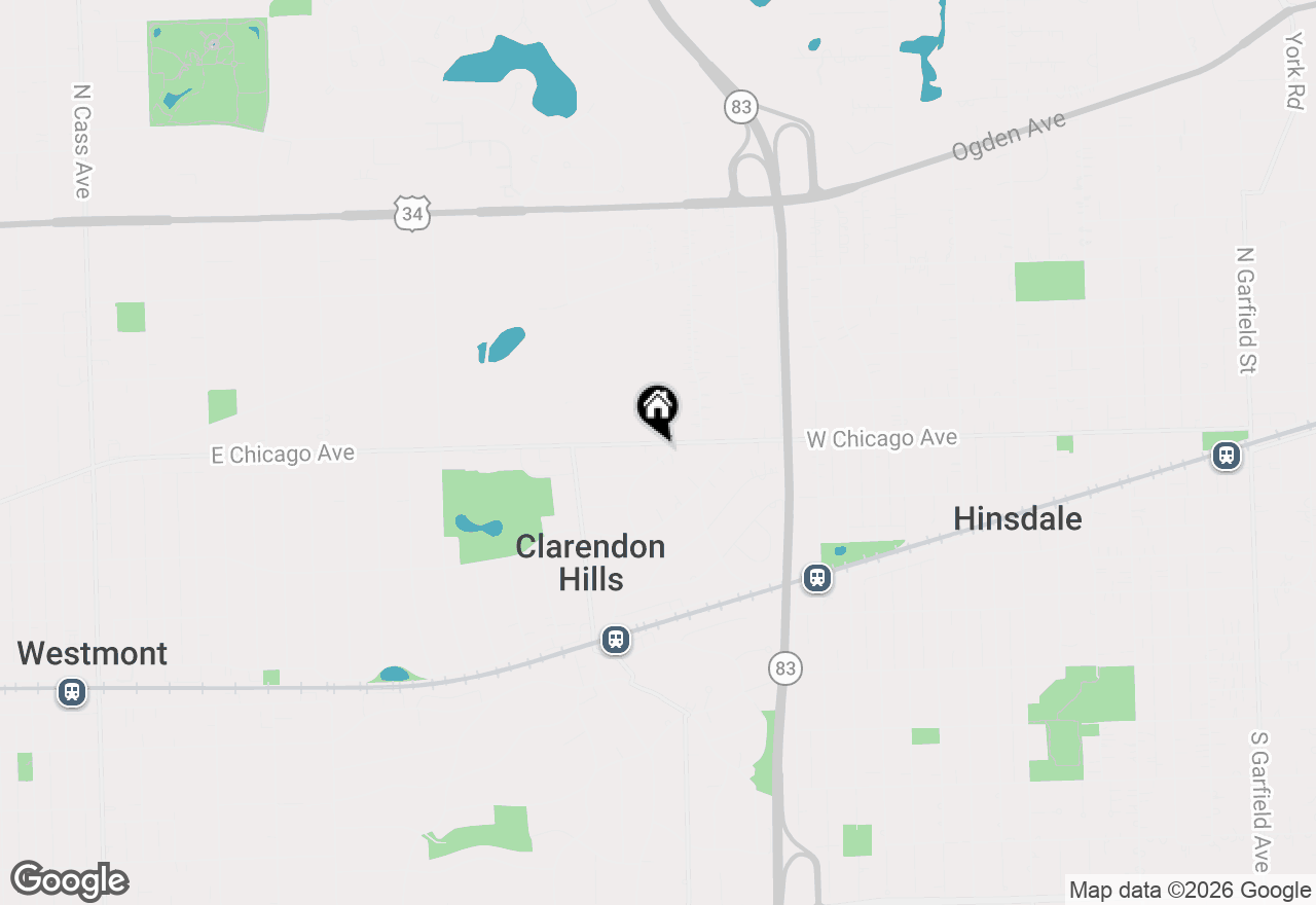 Map of 56 Golf Avenue, Clarendon Hills, IL 60514
