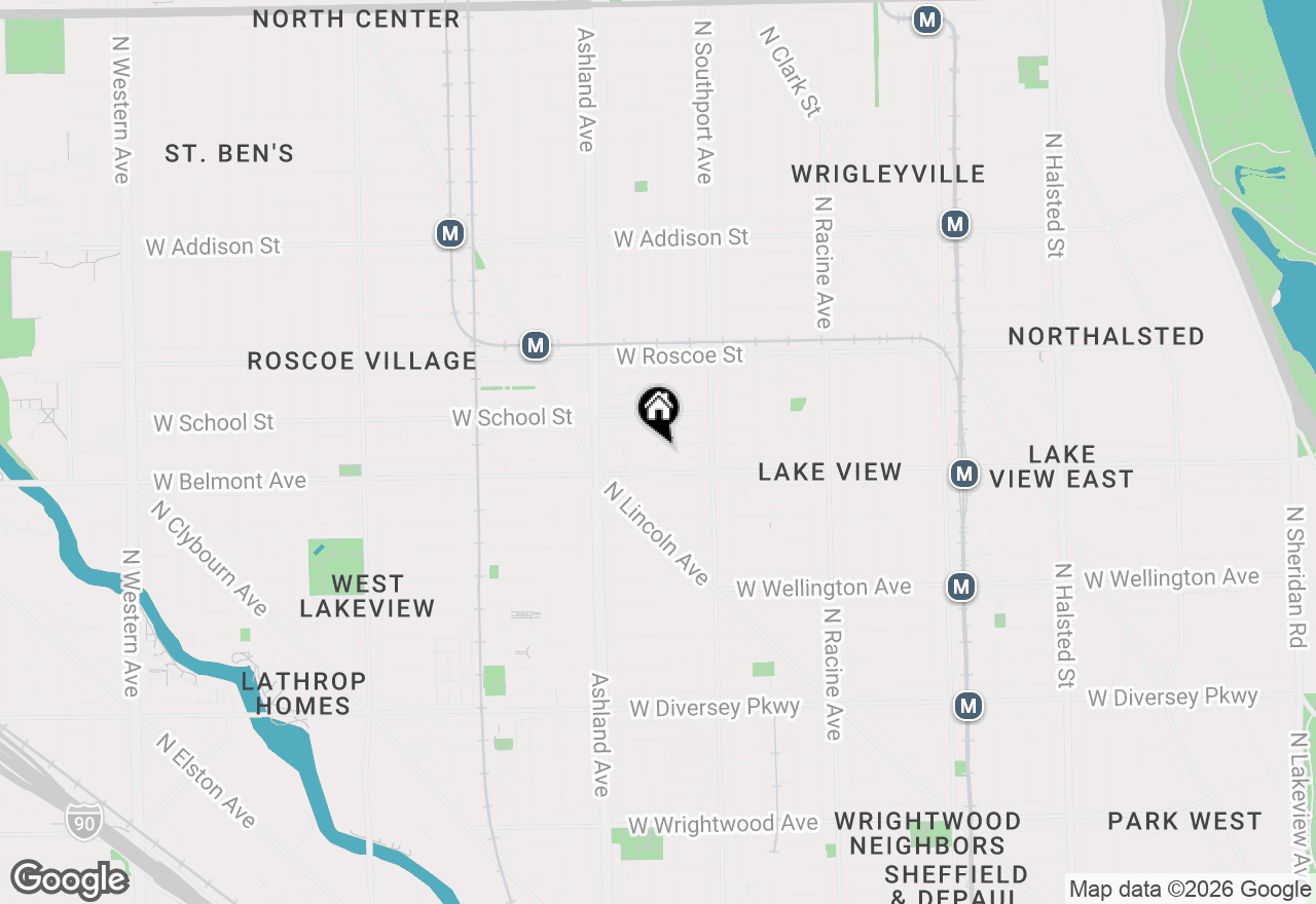 Map of 1459 W Melrose Street #1S, Chicago, IL 60657