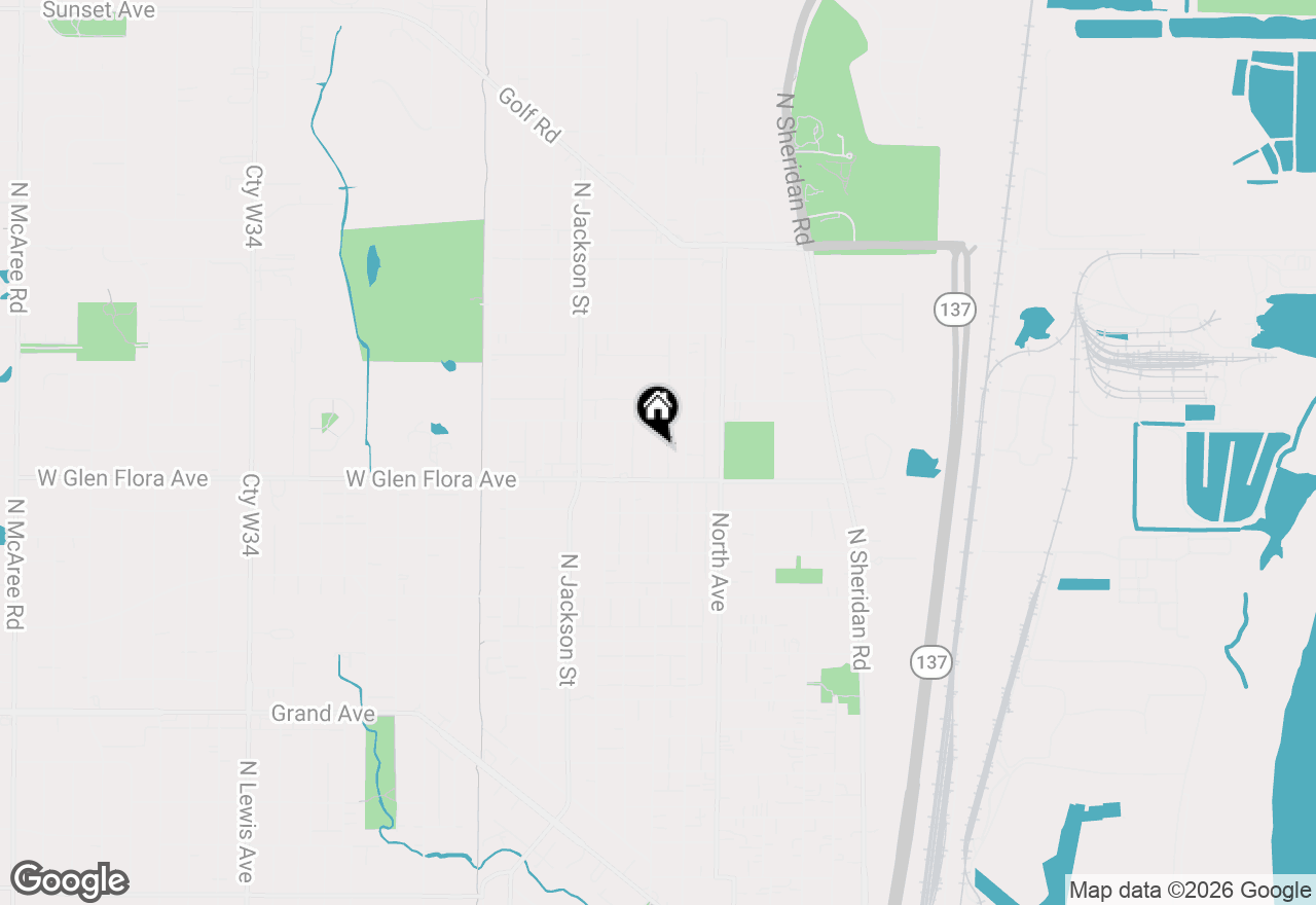 Map of 1319 N Ash Street, Waukegan, IL 60085