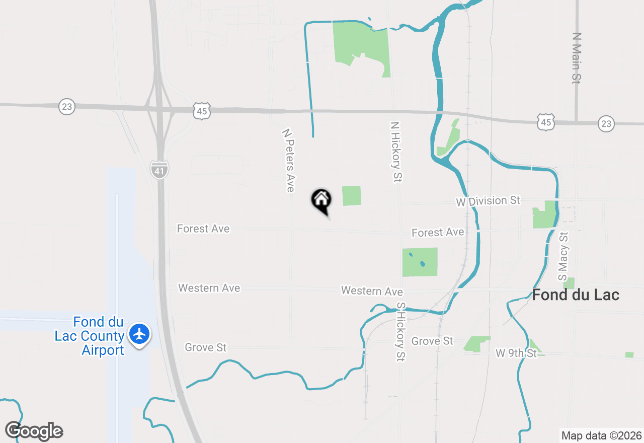 Map of 579 Forest Ave, Fond Du Lac, WI 54935