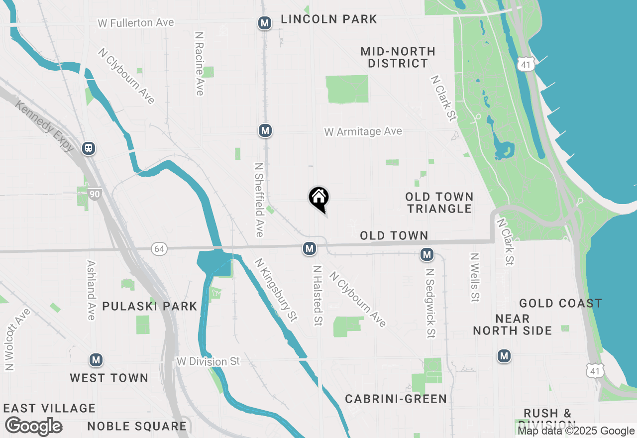 Map of 1657 N Halsted Street #3F, Chicago, IL 60614