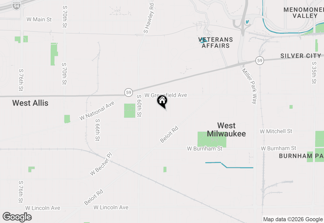 Map of 1544 S 57th St, West Allis, WI 53214