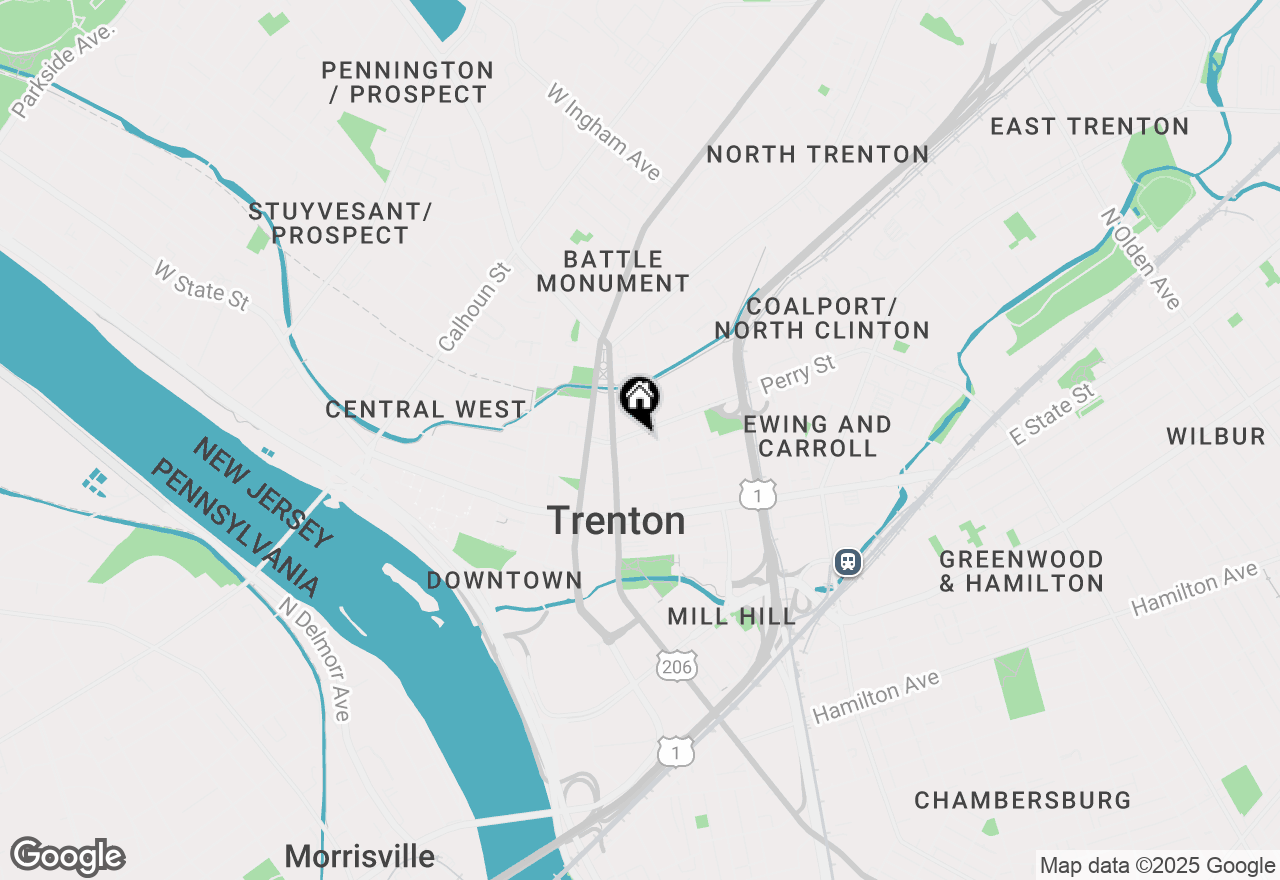 Map of 127 Perry Street, Trenton, NJ 08618