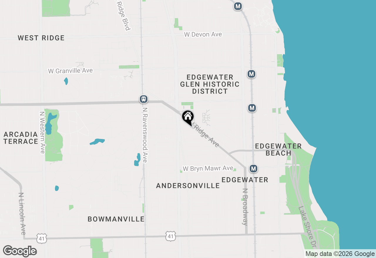 Map of 1523 W Ardmore Avenue, Chicago, IL 60660