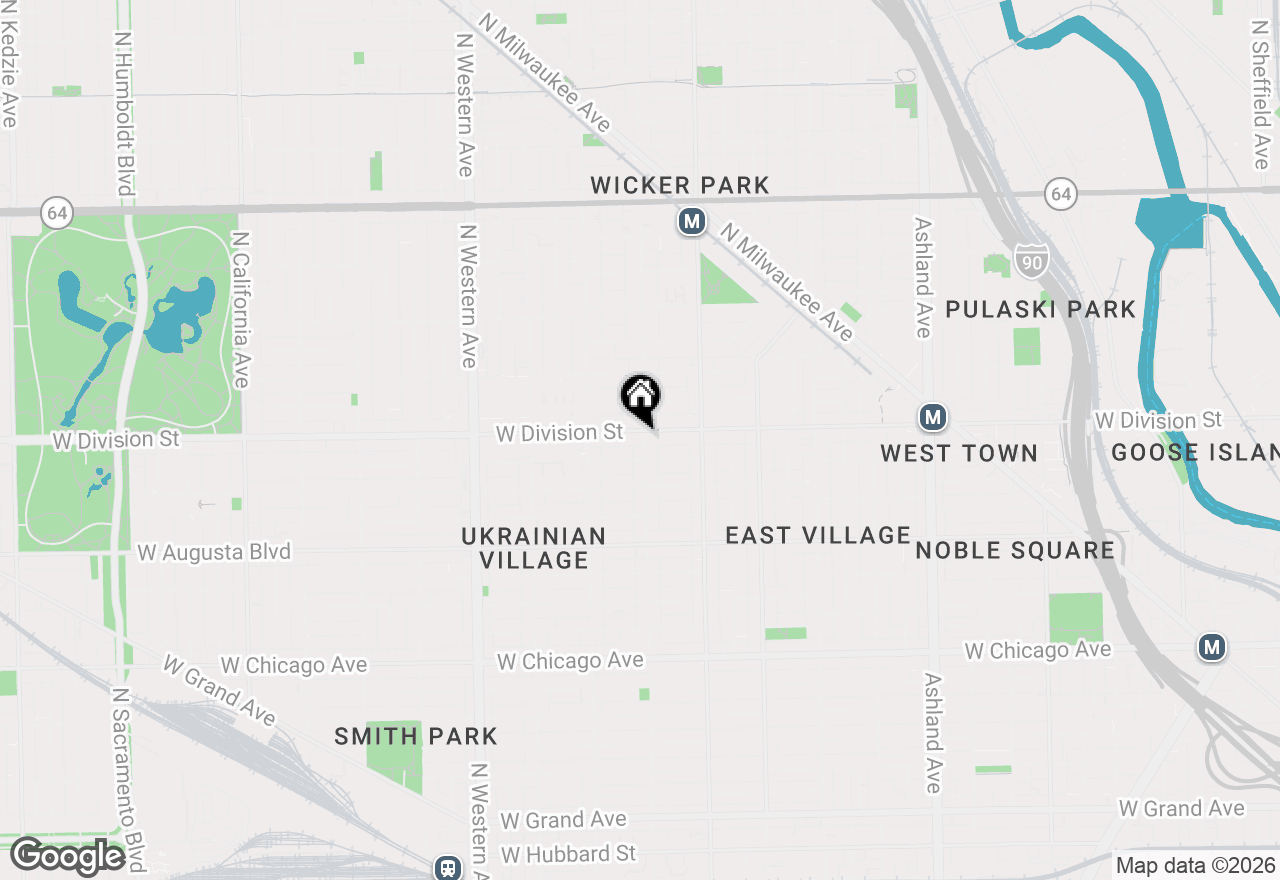 Map of 2101 W Division Avenue #1F, Chicago, IL 60622
