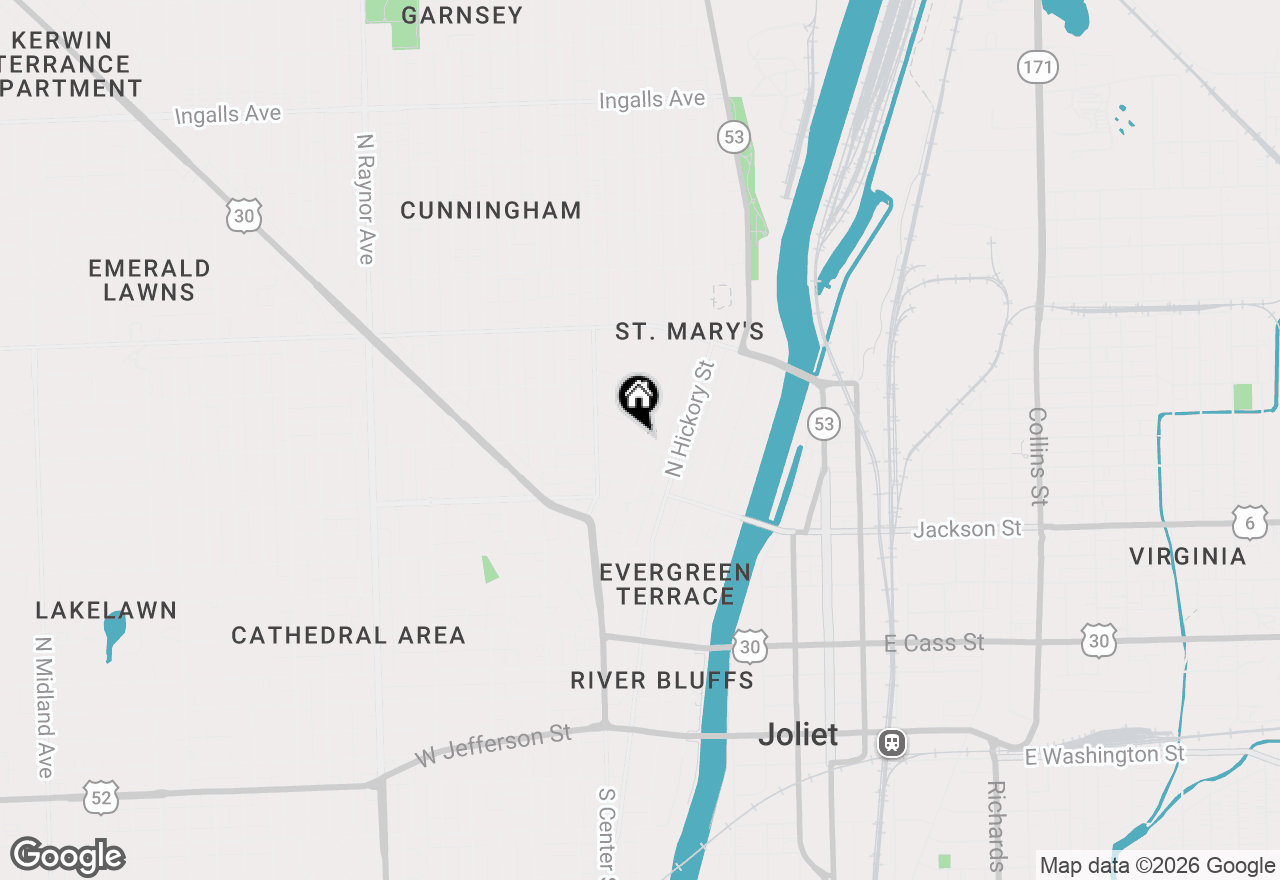 Map of 307 Stone Street #1A, Joliet, IL 60435