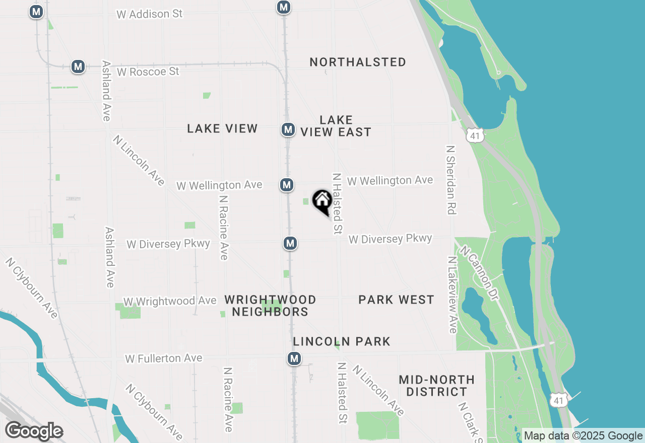 Map of 832 W Wolfram Street, Chicago, IL 60657