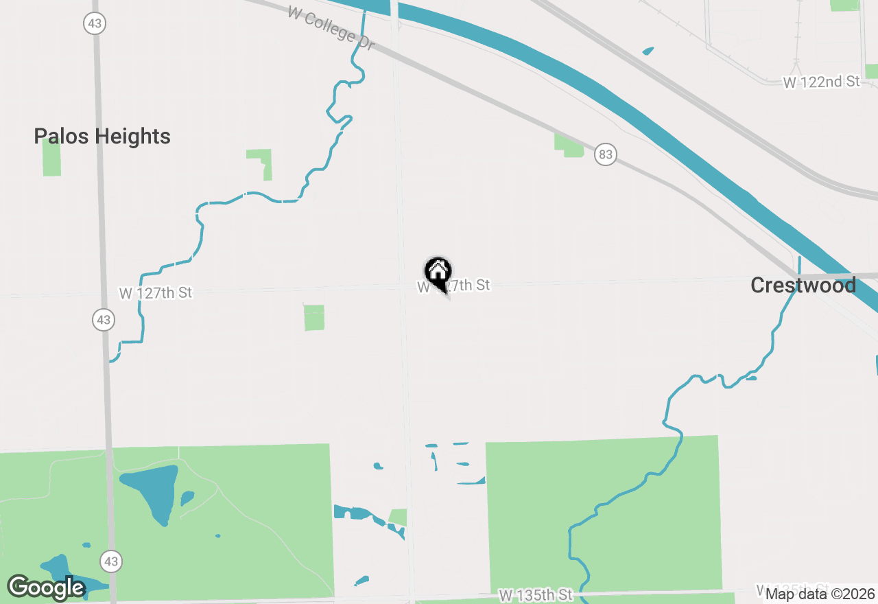 Map of 6250 W 127th Place, Palos Heights, IL 60463
