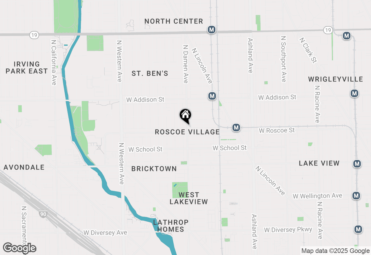 Map of 3414 N Damen Avenue #BSMT, Chicago, IL 60618