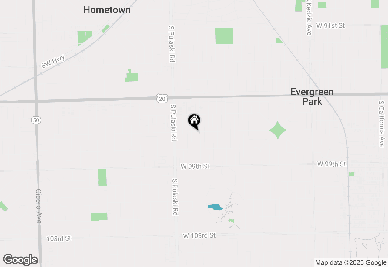 Map of 9701 S Springfield Avenue, Evergreen Park, IL 60805