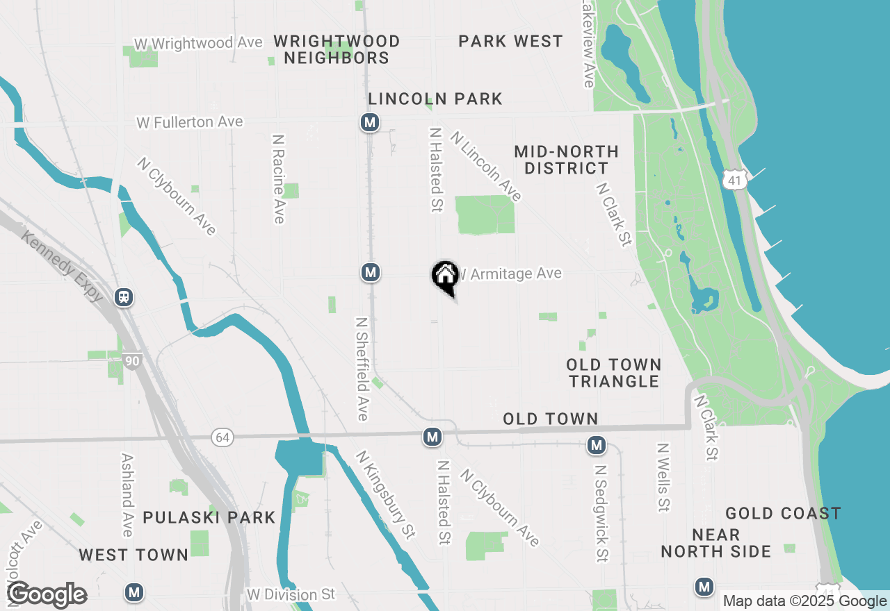 Map of 1925 N Halsted Street, Chicago, IL 60614