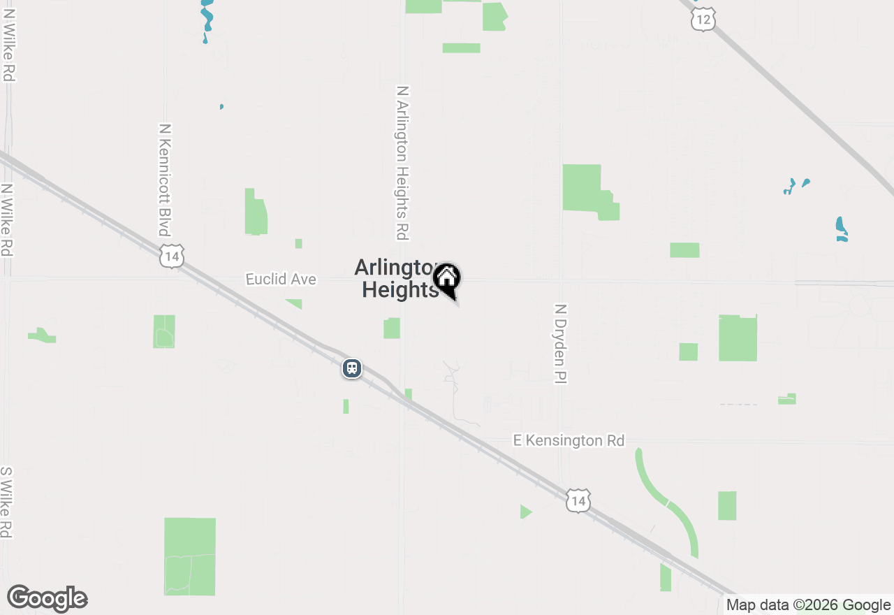 Map of 411 N Belmont Avenue, Arlington Heights, IL 60004