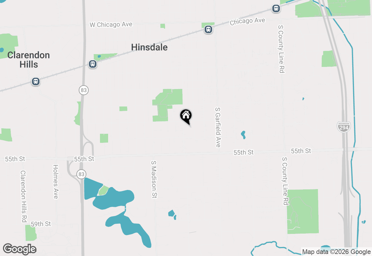 Map of 821 S Grant Street, Hinsdale, IL 60521