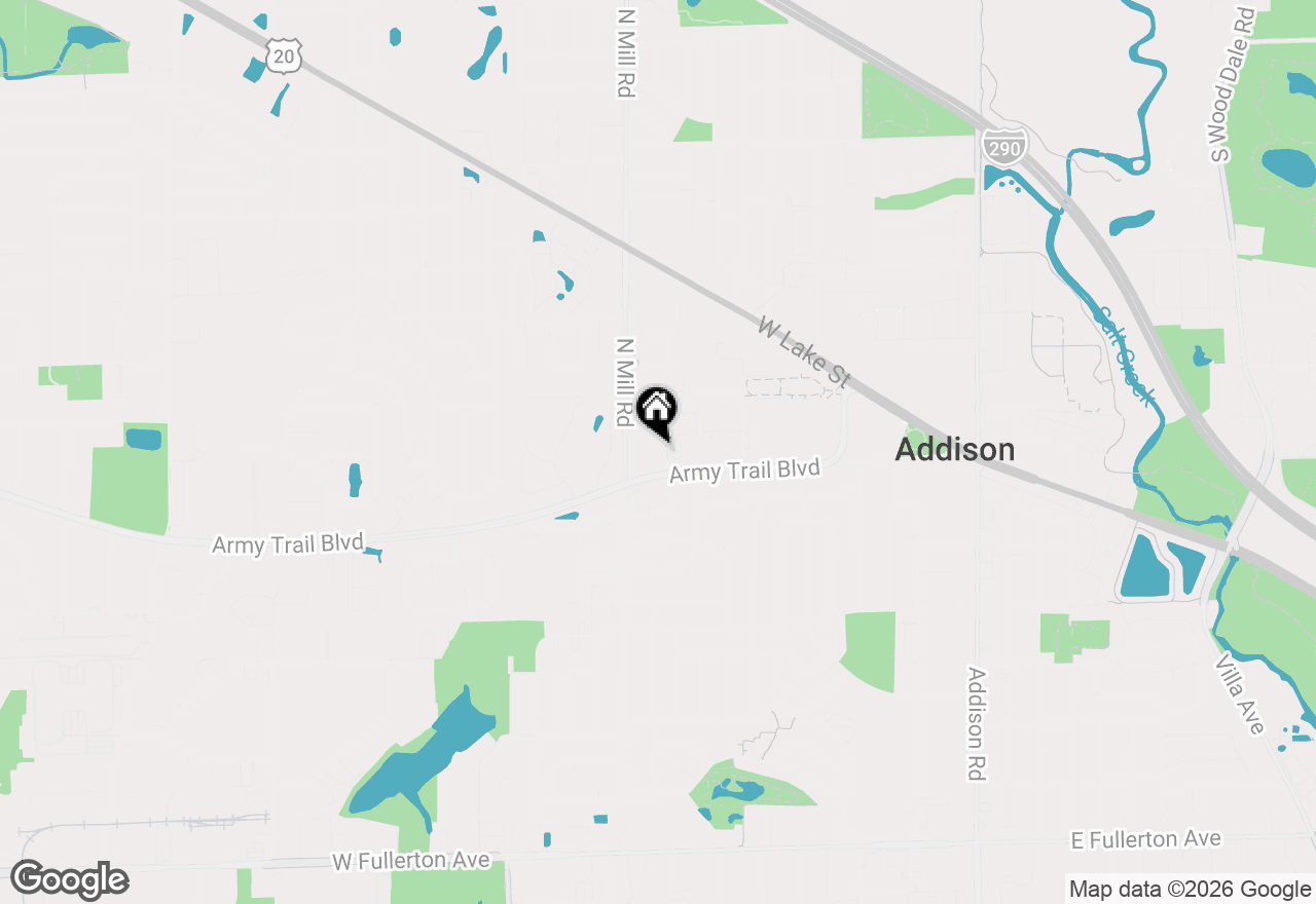 Map of 580 N Highlander Way, Addison, IL 60101