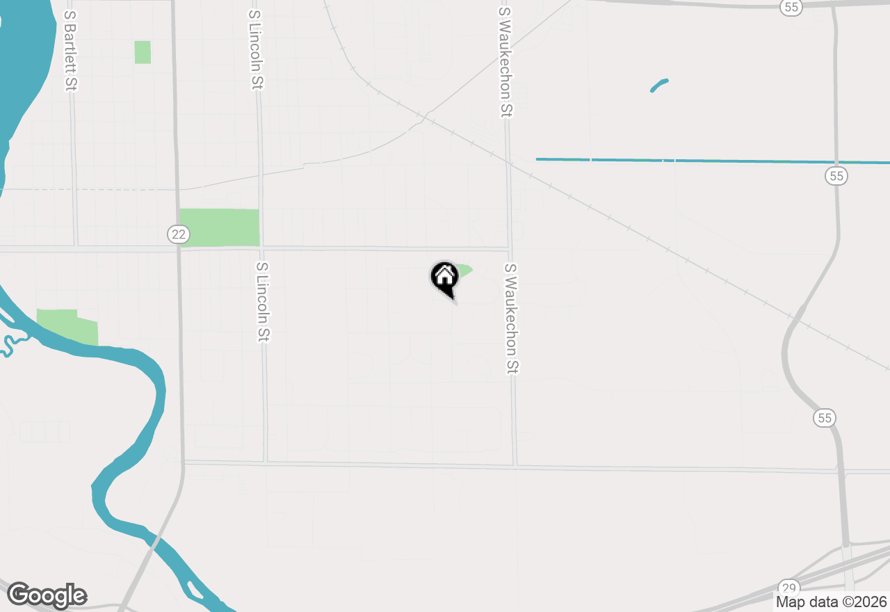 Map of 215 Prospect Cir, Shawano, WI 54166