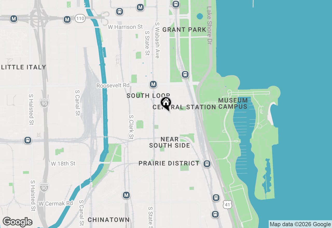 Map of 1400 S Michigan Avenue #1703, Chicago, IL 60605