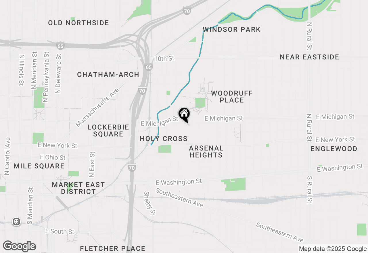 Map of 1402 Sturm Avenue, Indianapolis, IN 46201