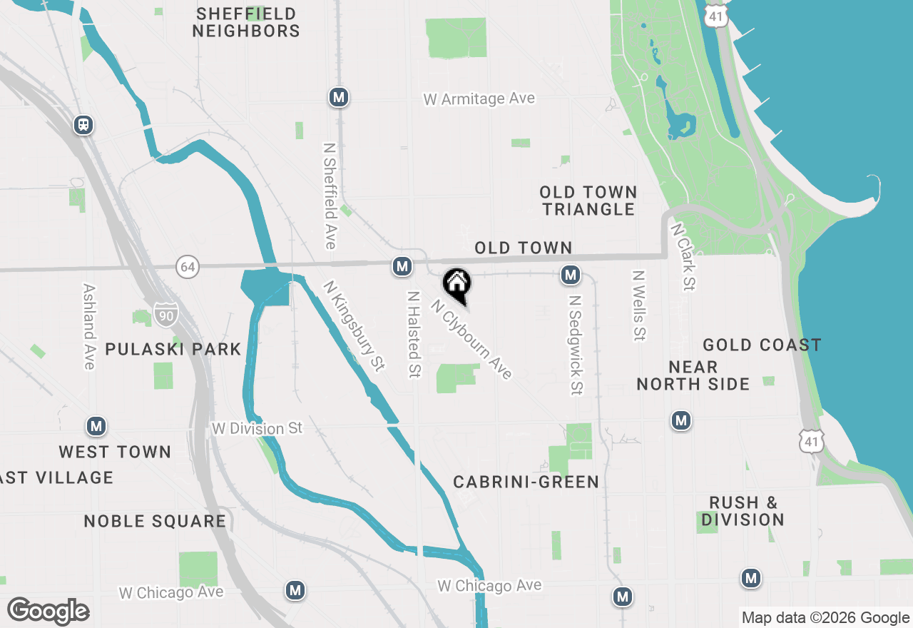 Map of 1493 N Clybourn Avenue #C, Chicago, IL 60610