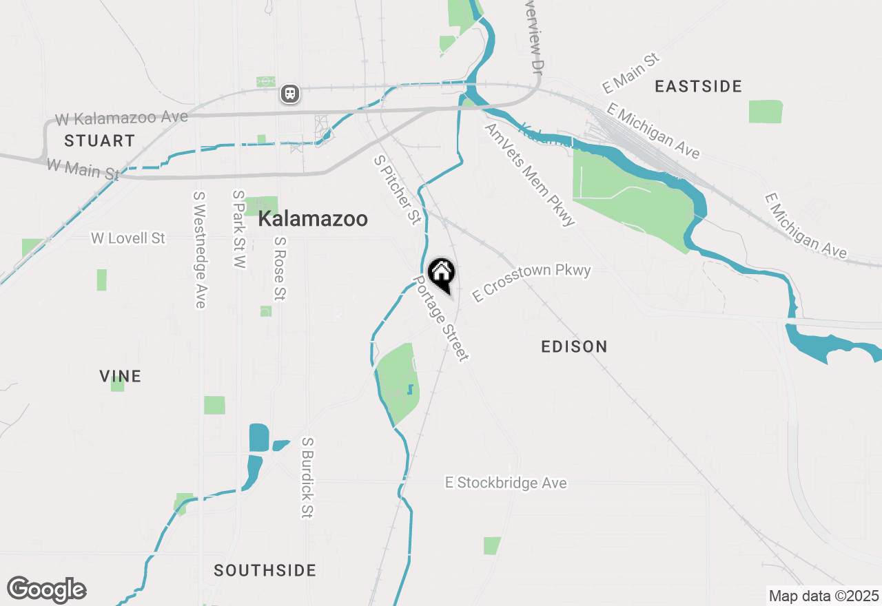 Map of 601 Portage Street, Kalamazoo, MI 49007