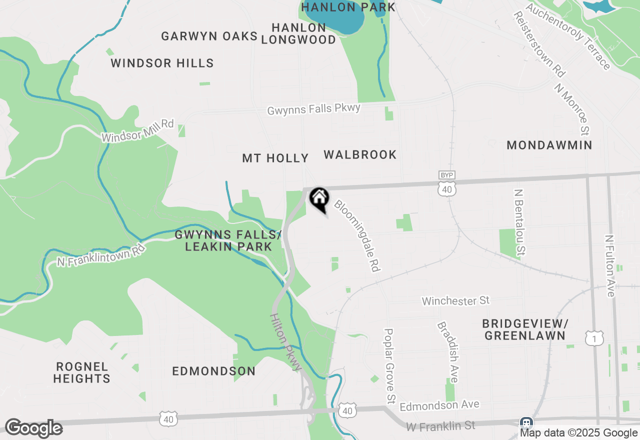 Map of 1640 N Ellamont Street, Baltimore, MD 21216