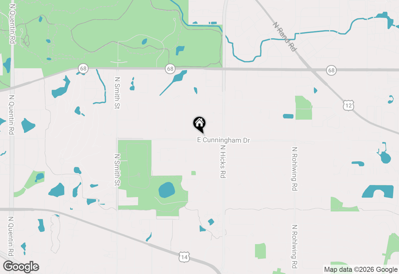 Map of 166 E Cunningham Drive, Palatine, IL 60067