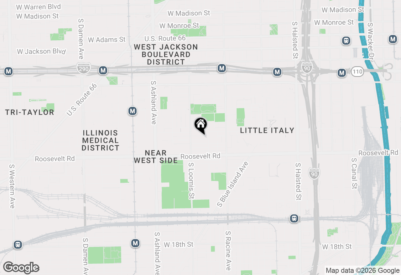 Map of 1328 W Fillmore Street #B, Chicago, IL 60607