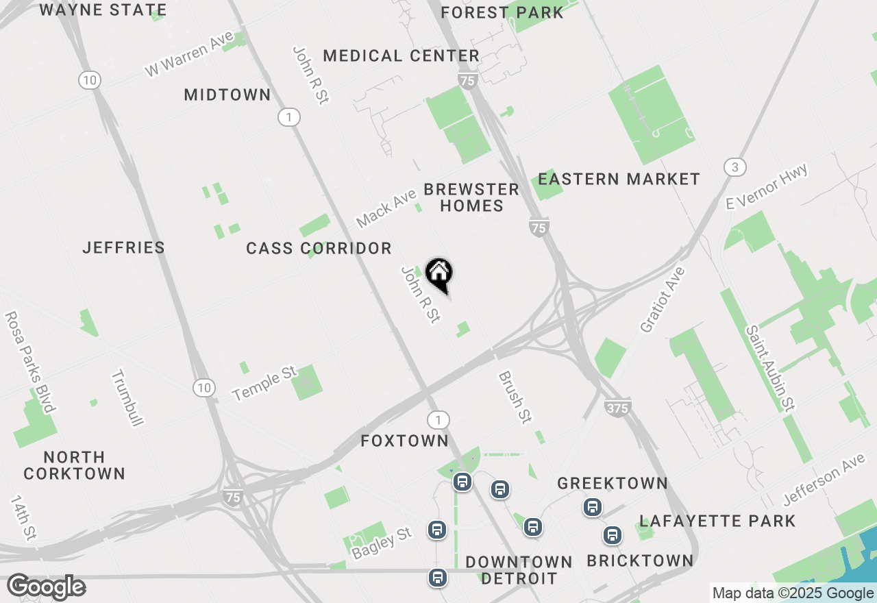 Map of 241 Alfred Street #48, Detroit, MI 48201