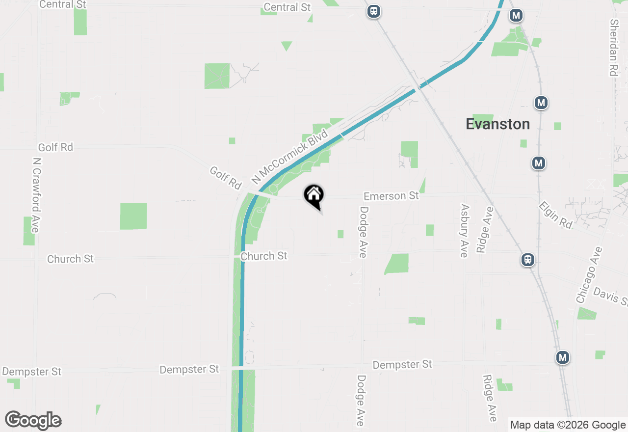 Map of 1819 Hartrey Avenue, Evanston, IL 60201